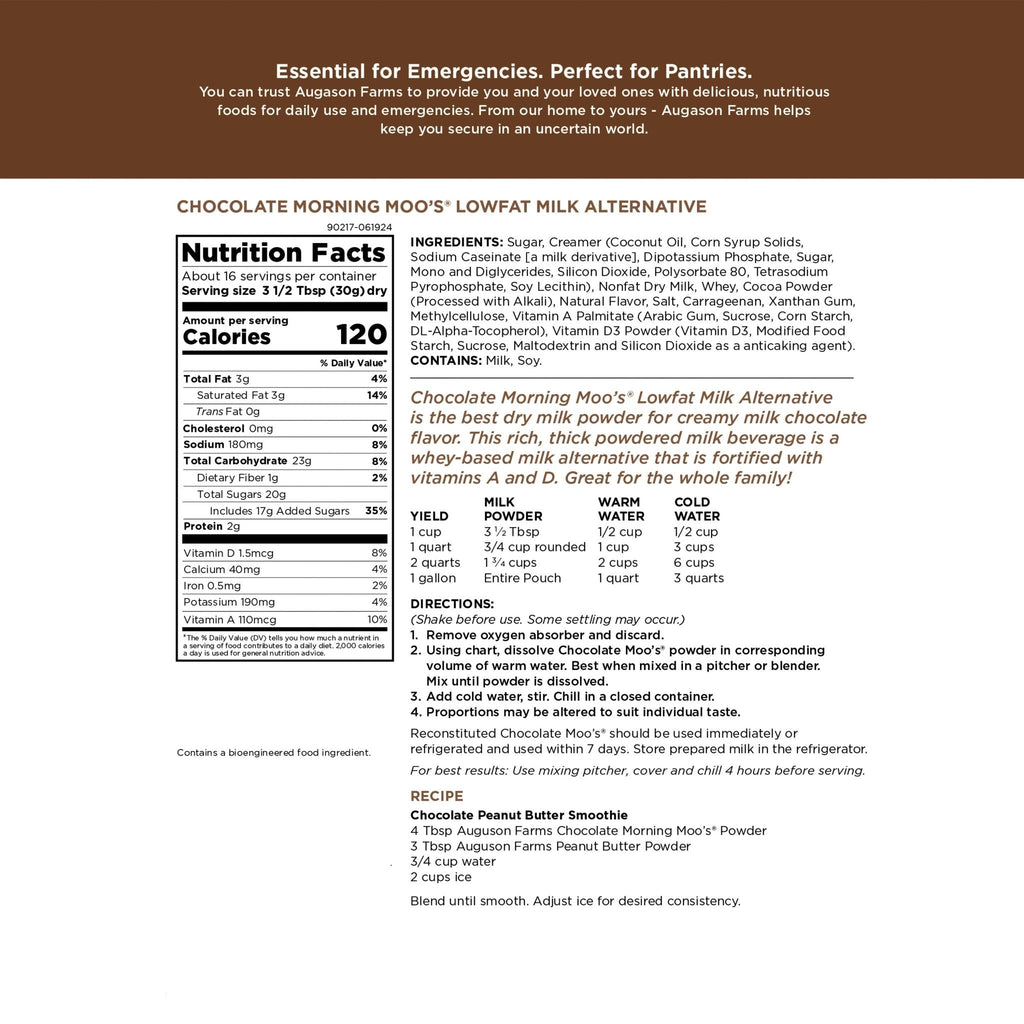 Chocolate Morning Moo's Milk Alternative Pouch, 16 Servings