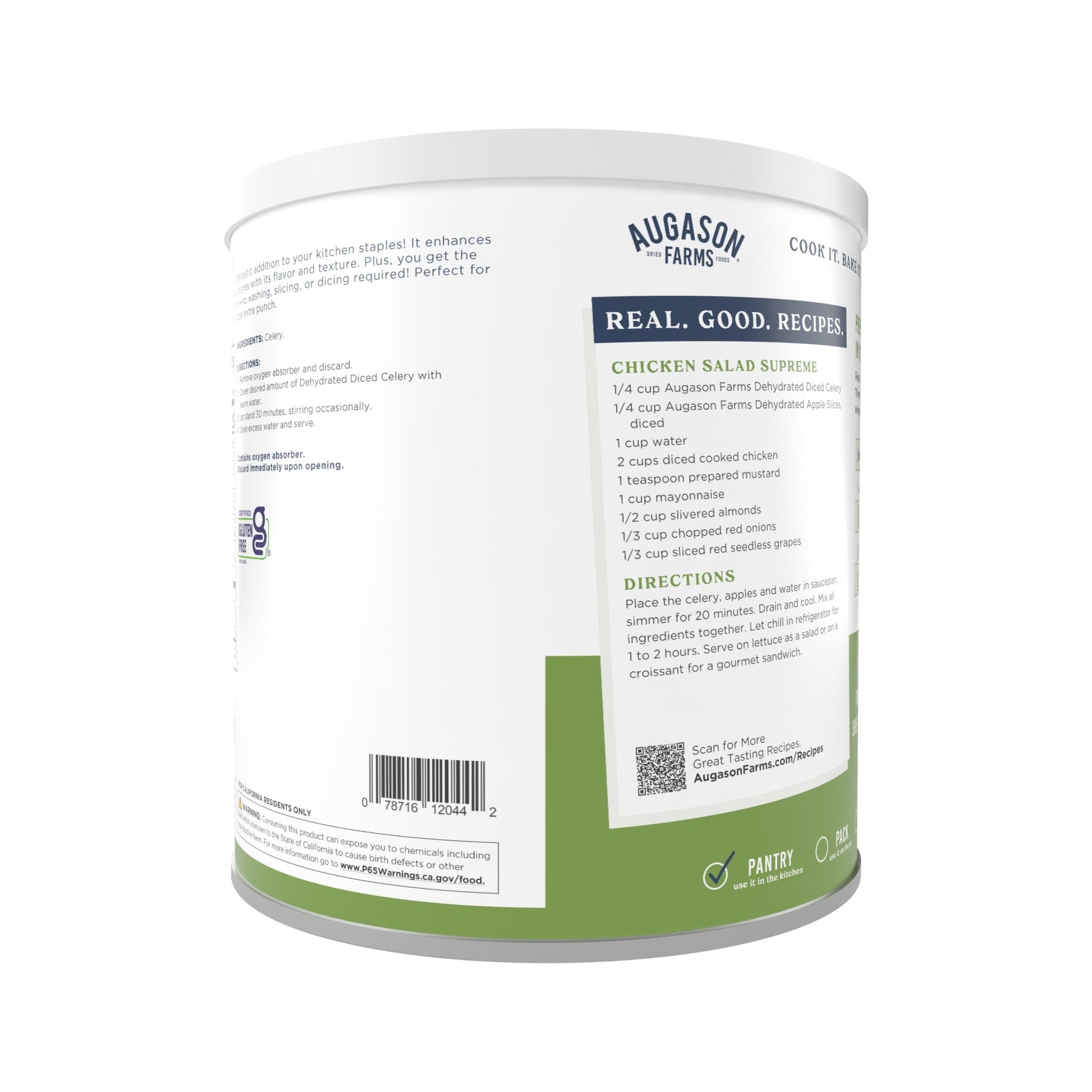 Dehydrated Cross Cut Celery Can, 73 Servings