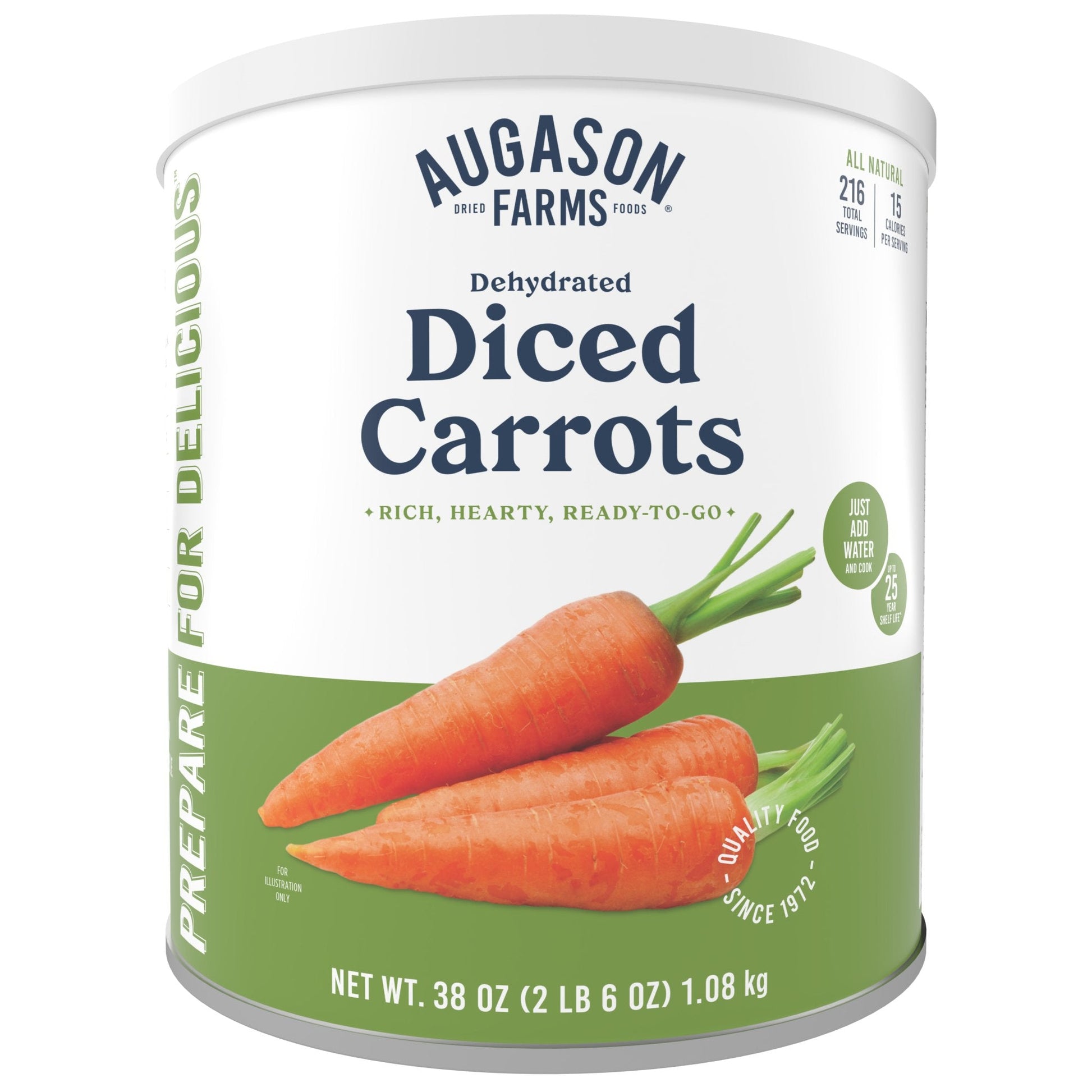 Dehydrated Diced Carrots Can, 216 Servings