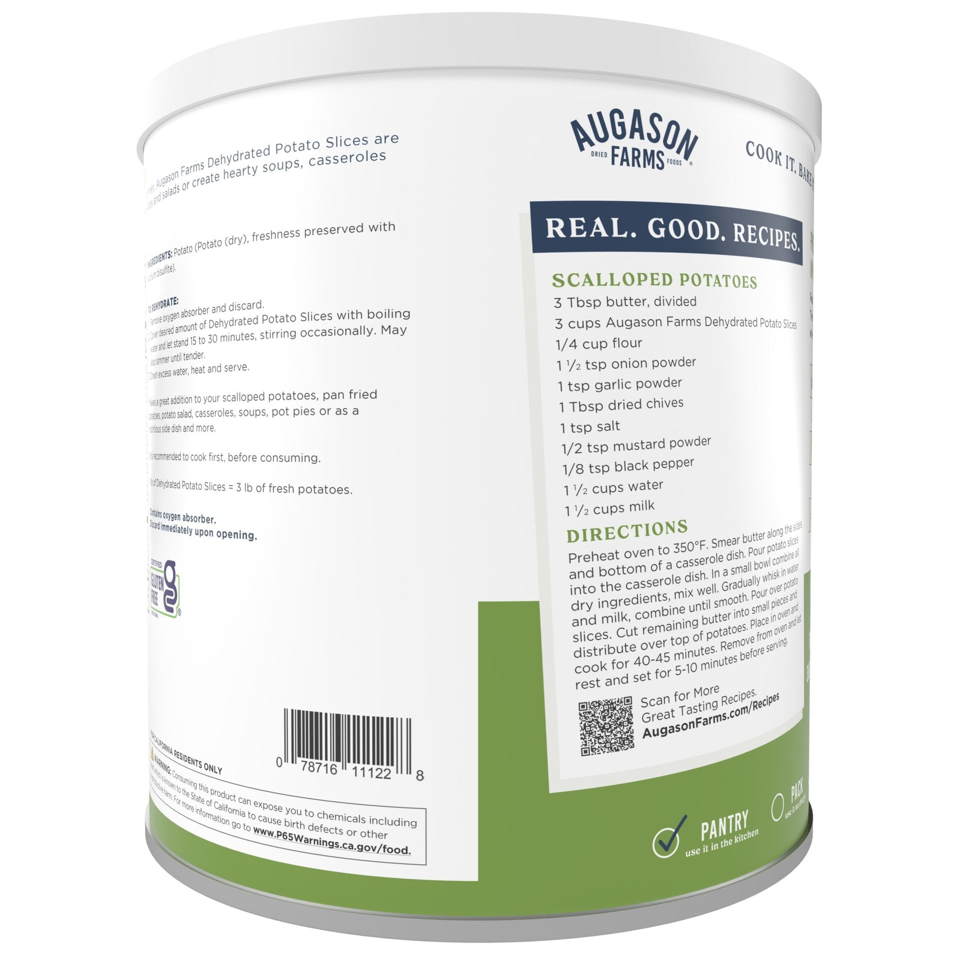 Dehydrated Potato Slices Can, 15 Servings