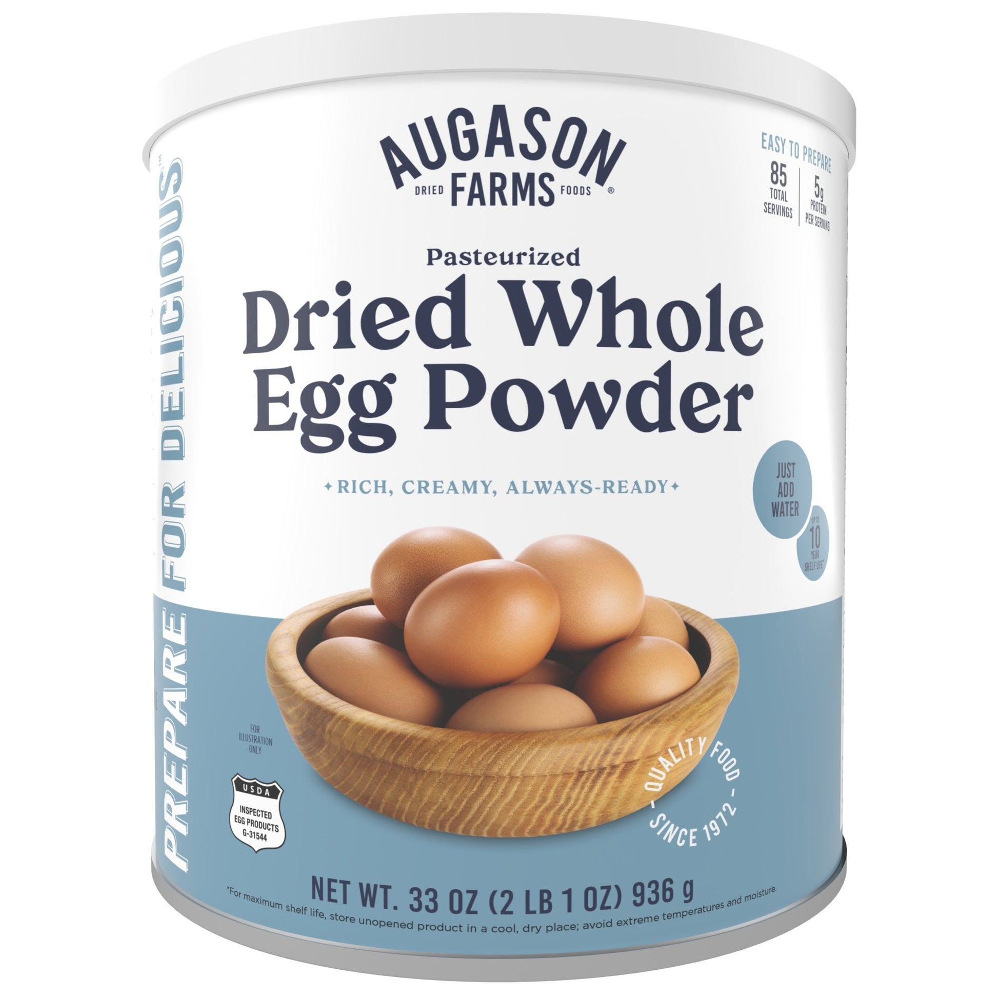 Pasteurized Dried Whole Egg Powder Can, 85 Servings