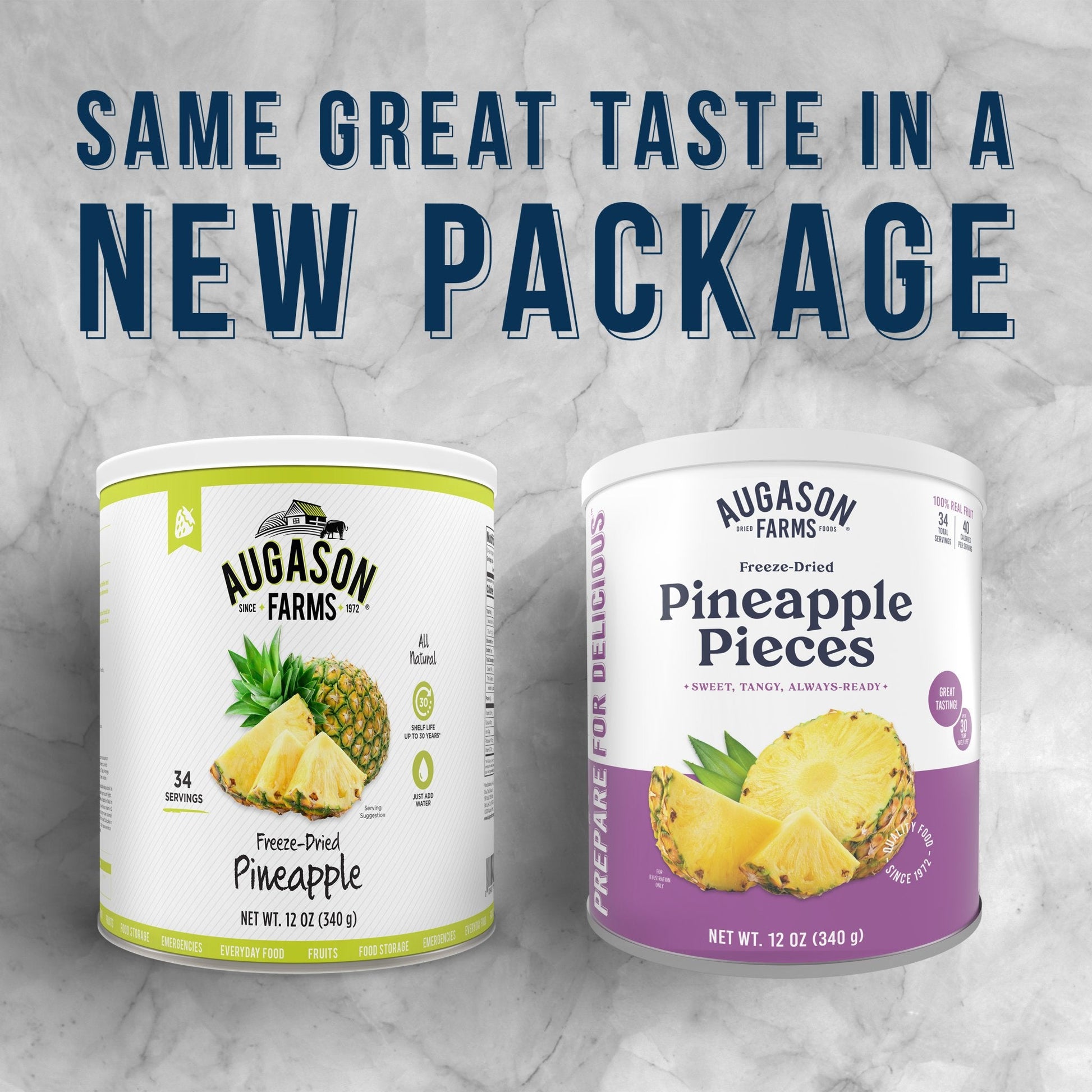 Freeze Dried Pineapple Pieces Can, 34 Servings