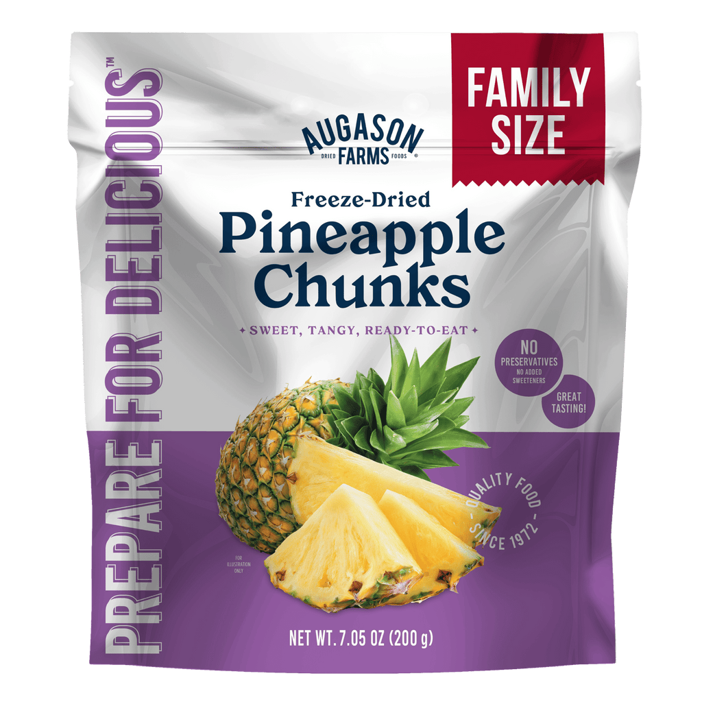 Freeze Dried Pineapple Chunks Family Size Pouch, 20 Servings