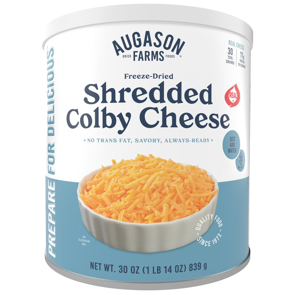 Freeze Dried Shredded Colby Cheese Can, 30 Servings