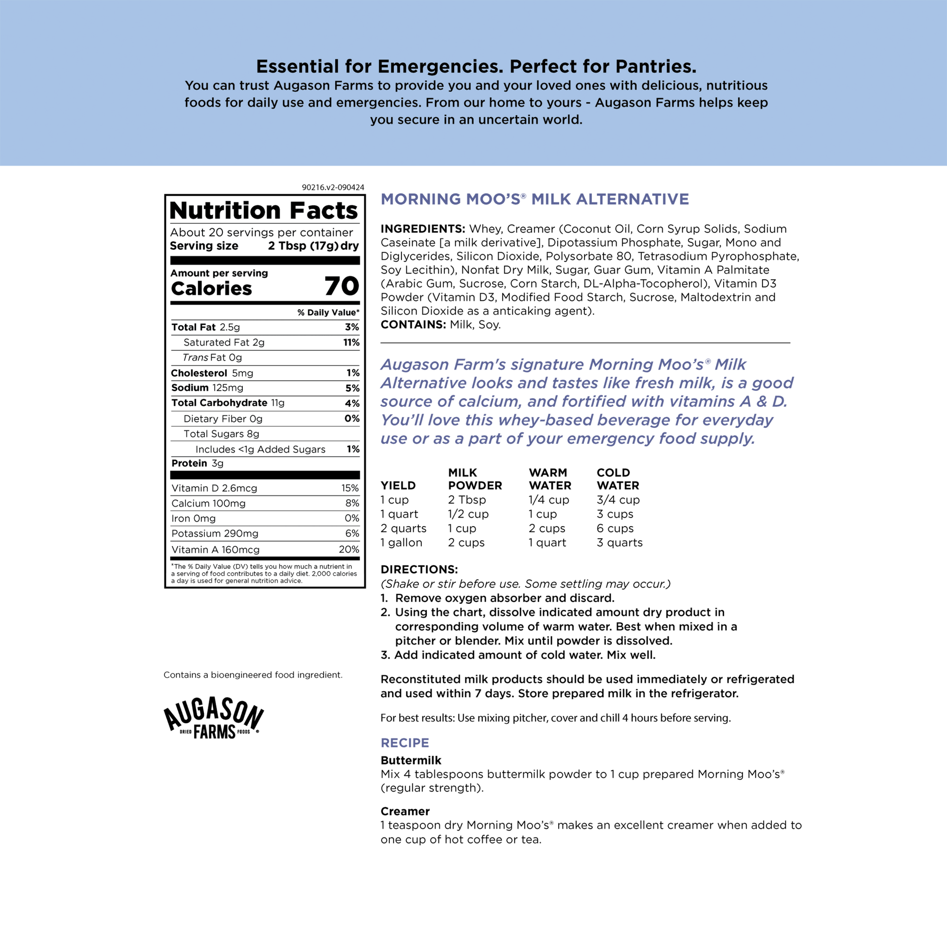 Morning Moo’s Milk Alternative Pouch, 20 Servings