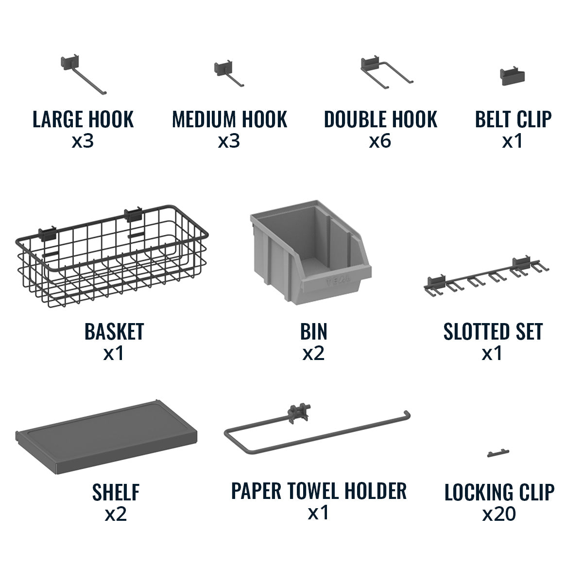 51" x 32" Pegboard |20 Attachments